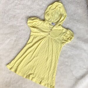 Splendid Girls Yellow Hoodie Polka Dot Top Size 5